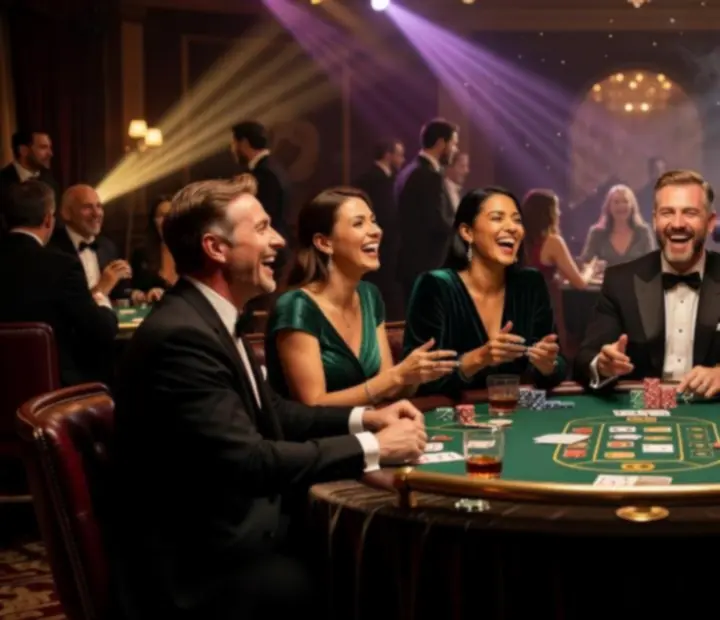 Collage aus vergangenen Casinoabenden und Themen-Events von Licht Spurat.