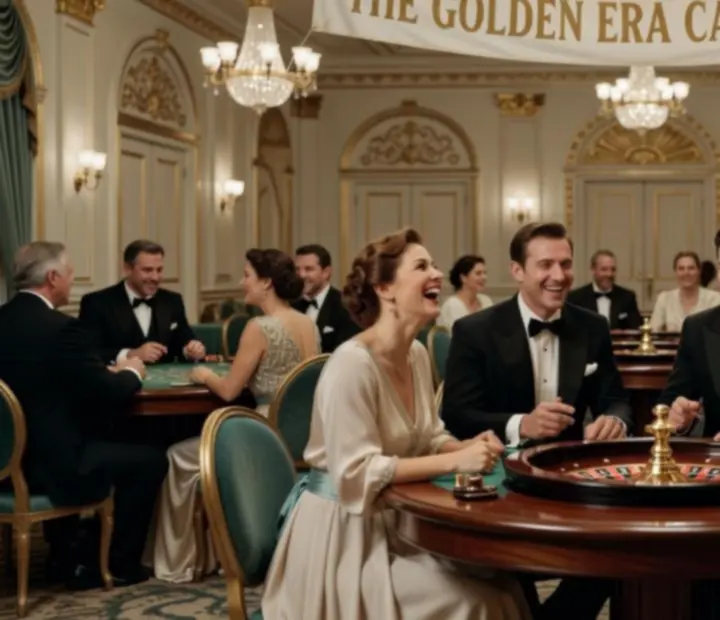 Atmosphärische Casino-Eventstimmung mit Gästen und Spieltischen